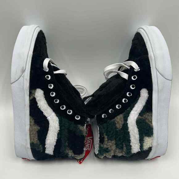 NWOB UNISEX VANS SK8-HI SHERPA FUR CAMO MULTI COLOR SNEAKERS MEN’S SZ 6.5 WM 8 - Picture 4 of 10